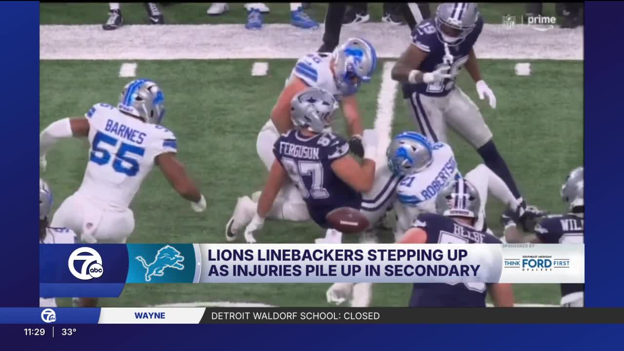 Lions linebackers stepping up as injuries pile up in secondary
