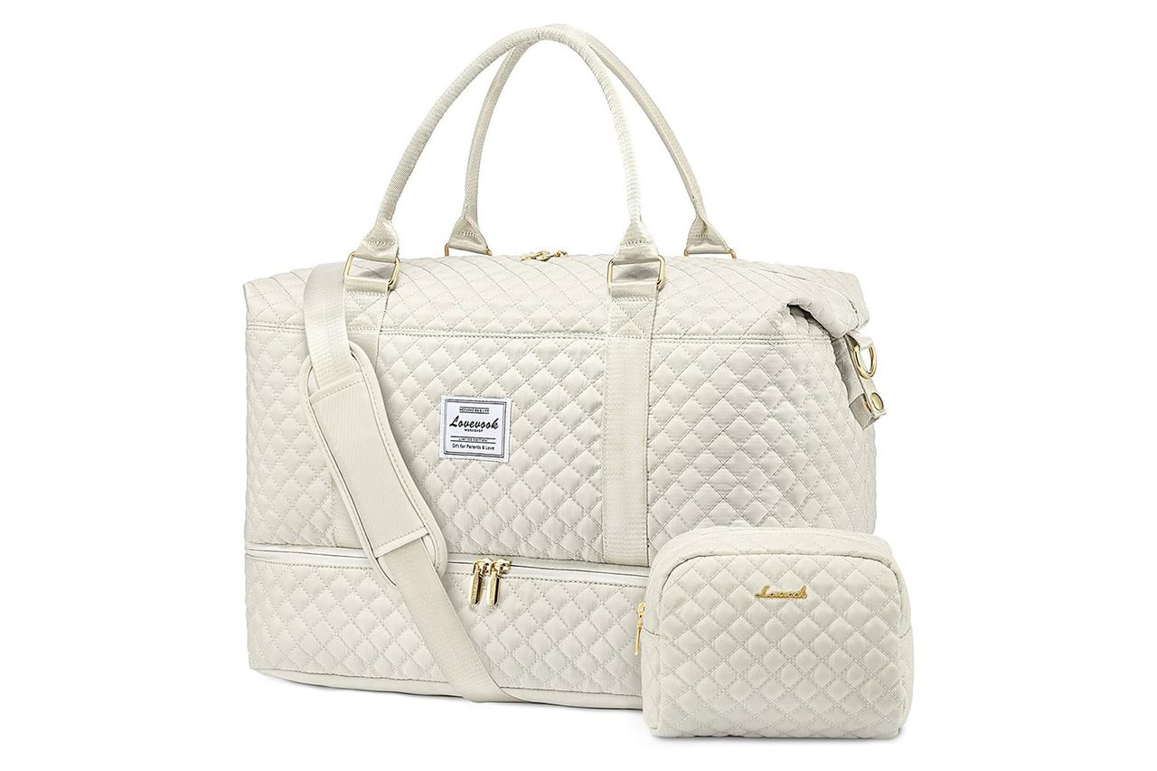 Amazon LOVEVOOK Travel Duffle Bag, Weekender Bags for Women with Shoe Compartment