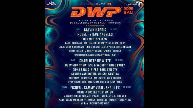 Daftar Bintang Mega yang Meriahkan DWP 2025 di Bali