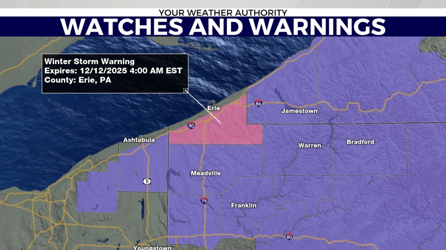 Winter storm warning issued for Erie Co. into Friday, advisories issued ...
