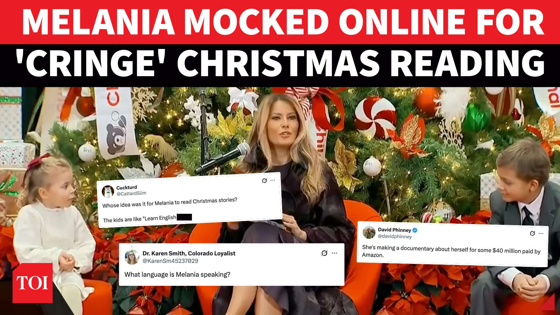 'So cringe!': Melania Trump roasted, trolled over awkward Christmas ...