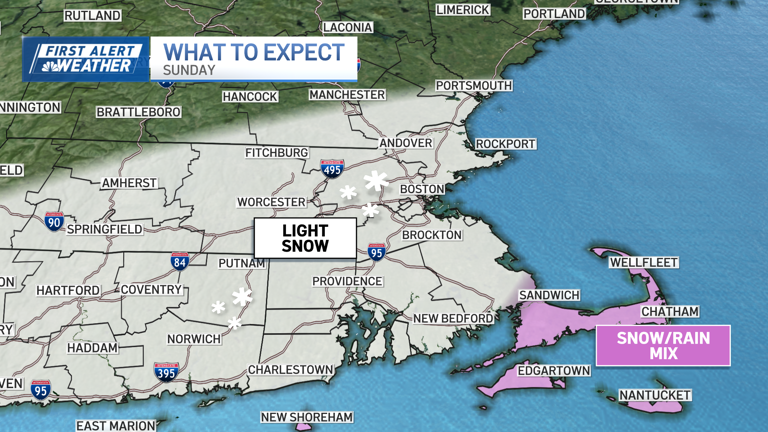 Quick-moving storm to bring snow to southern New England on Sunday