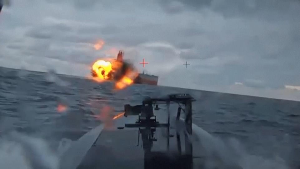 Russian shadow fleet tanker is hit by deadly sea drones