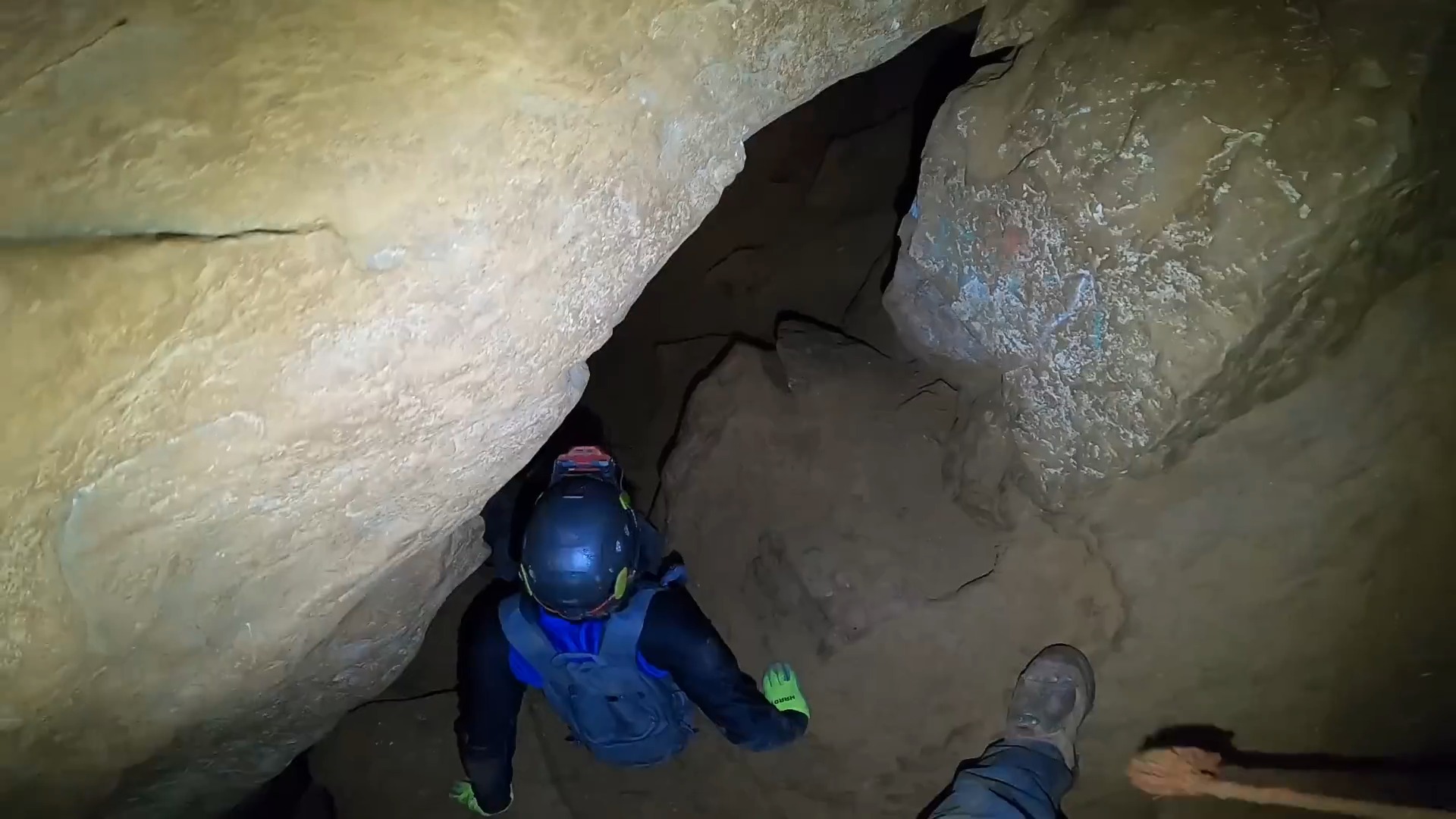 Barely enough space to breathe - entering the volcano room
