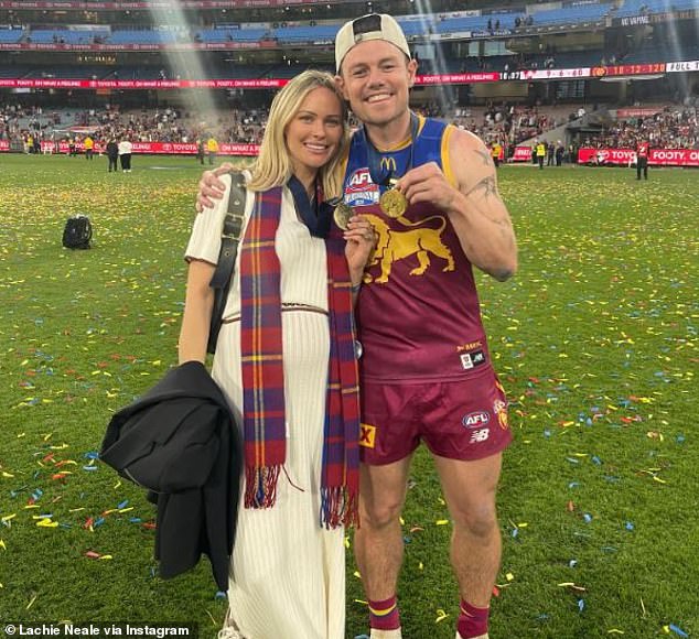 Brisbane Lionscaptain Lachie Neale and his partner Jules (pictured) are reportedly ‘working through’ relationship issues