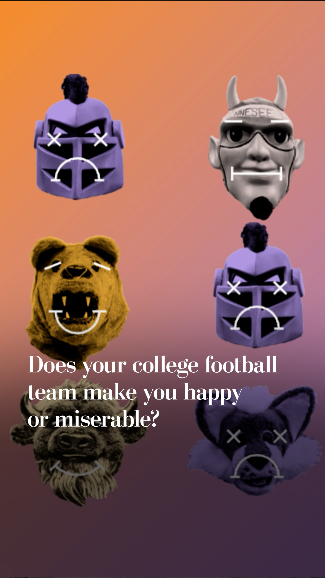 Does your college football team make you happy or miserable?
