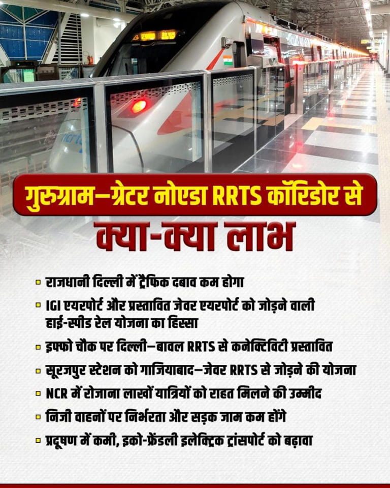 6 स्टेशन, 15000 करोड़ का खर्च... गुरुग्राम से ग्रेटर नोएडा RRTS कॉरिडोर ...