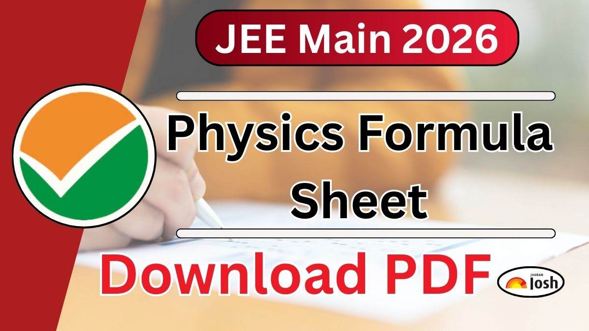 JEE Main 2026 physics formula sheet: Download PDF for free