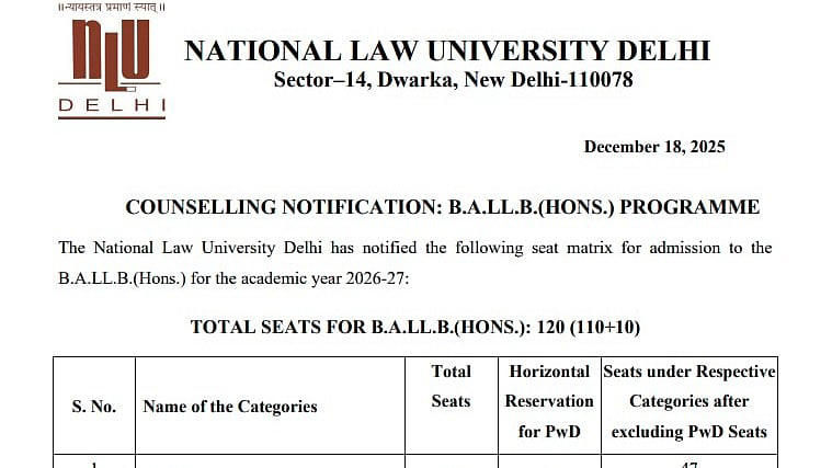 AILET counselling 2026 schedule released by NLU Delhi at ...