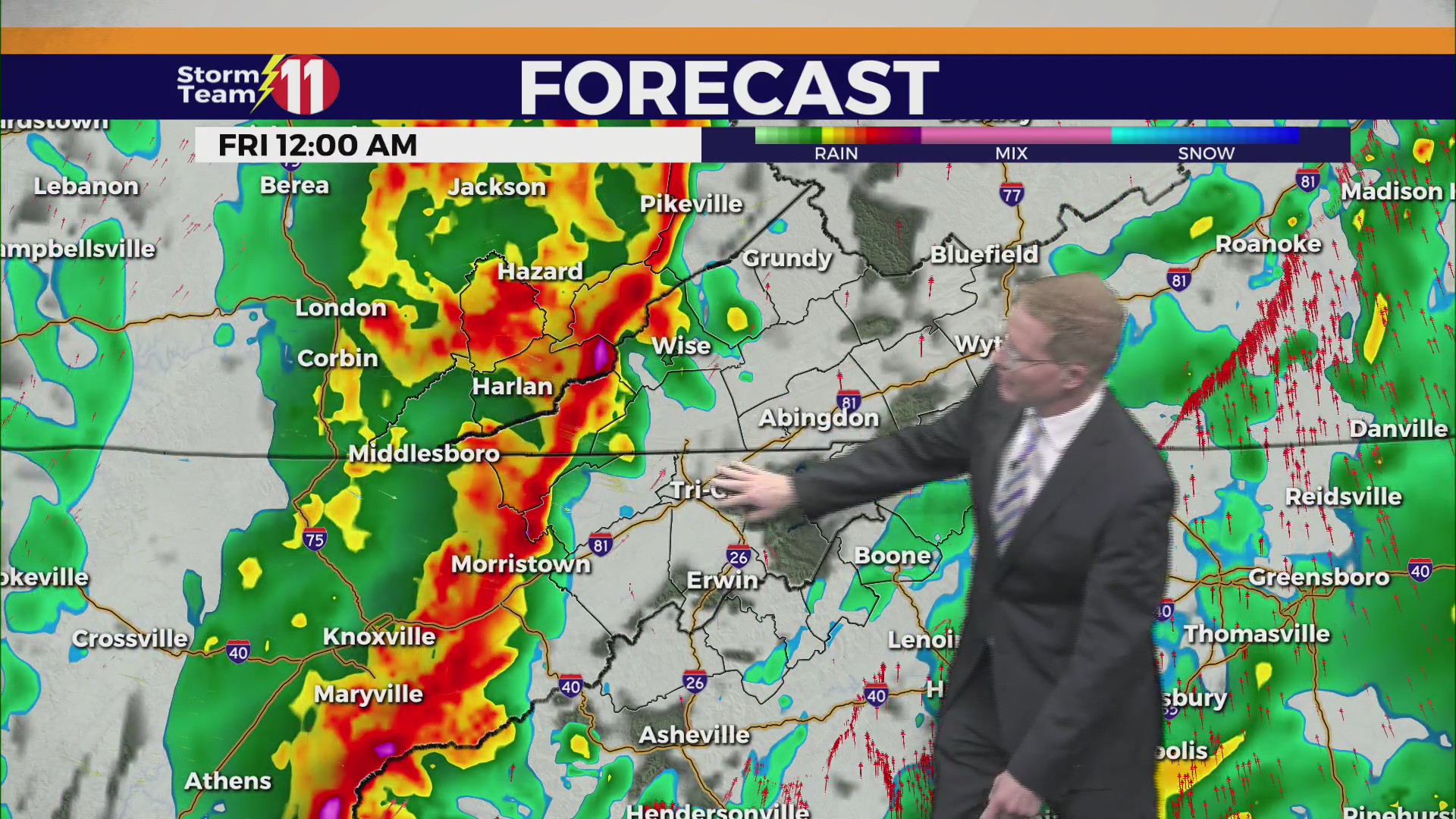 Scattered showers today, rain likely tonight