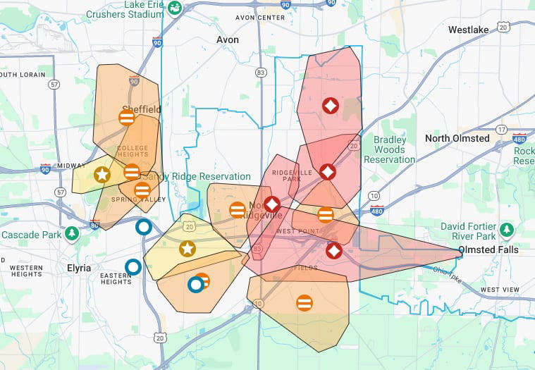 Significant power outages in several Lorain County communities