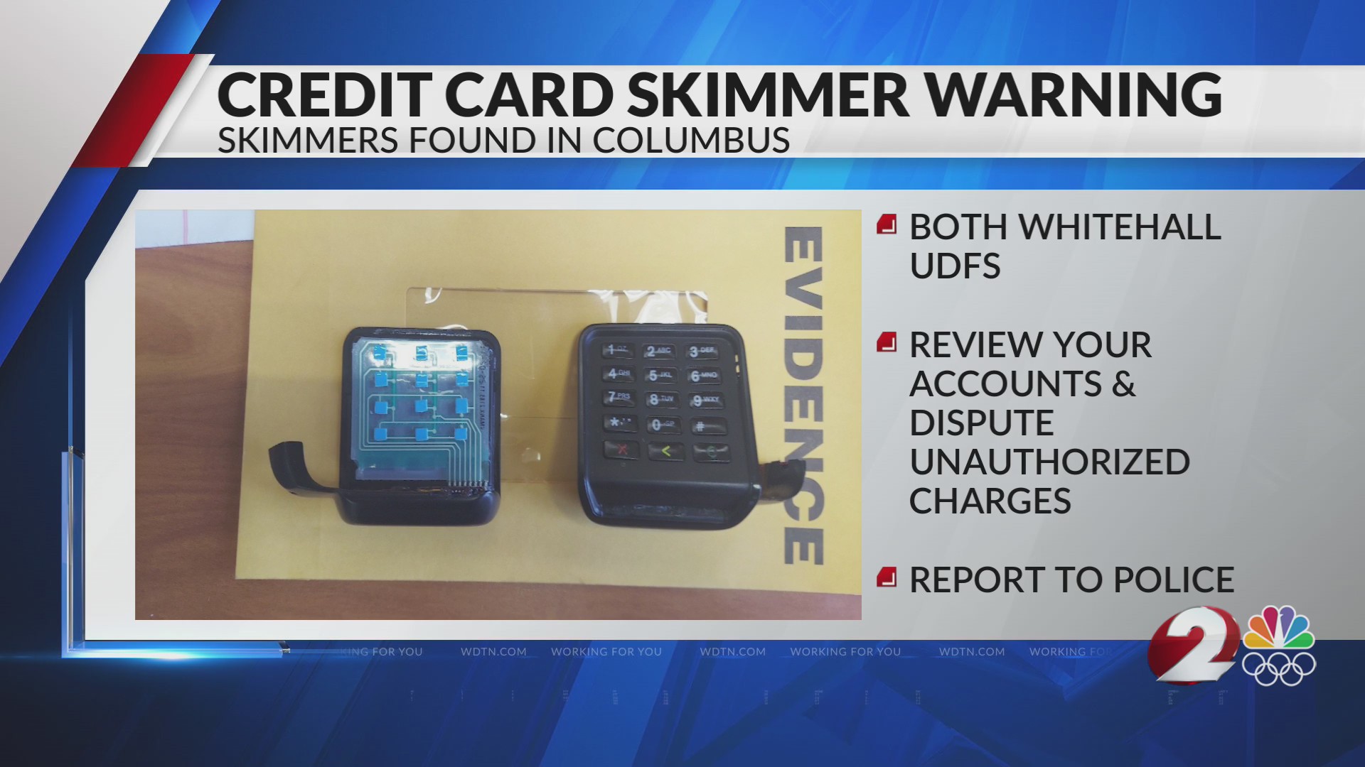 Credit card skimmer warning