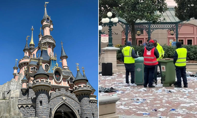 Disneyland left covered in trash as cleaning staff go on strike over ...