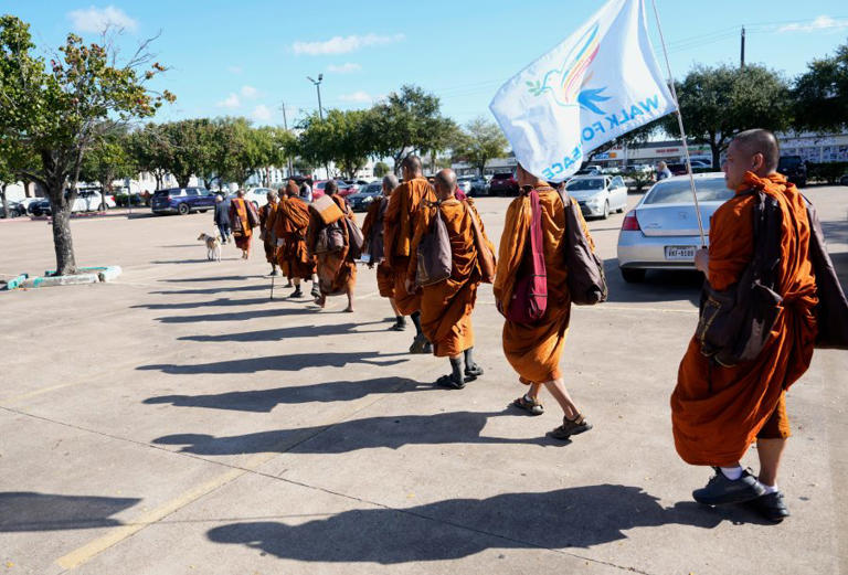 Buddhist monks embark on 2,300-mile walk for peace to DC
