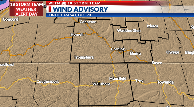 Wind advisory update