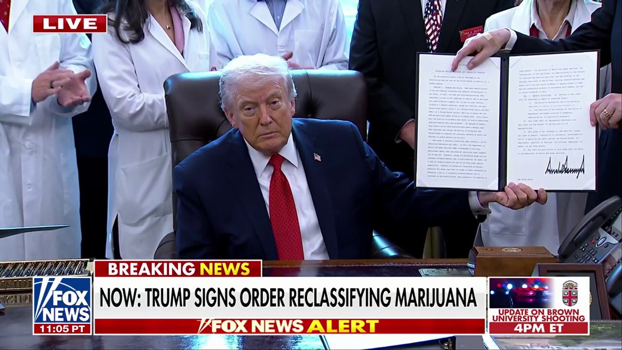 President Trump signs executive order reclassifying marijuana<br>