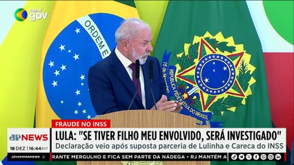 Lula sobre fraude no INSS: "Se tiver filho meu envolvido, será investigado"