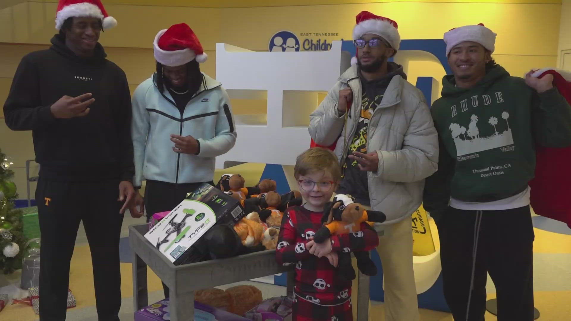 UT football players gifting holiday cheer to children in East Tennessee