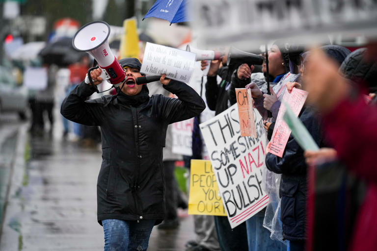 Protesters rally for Day Without an Immigrant in Woodburn and Salem