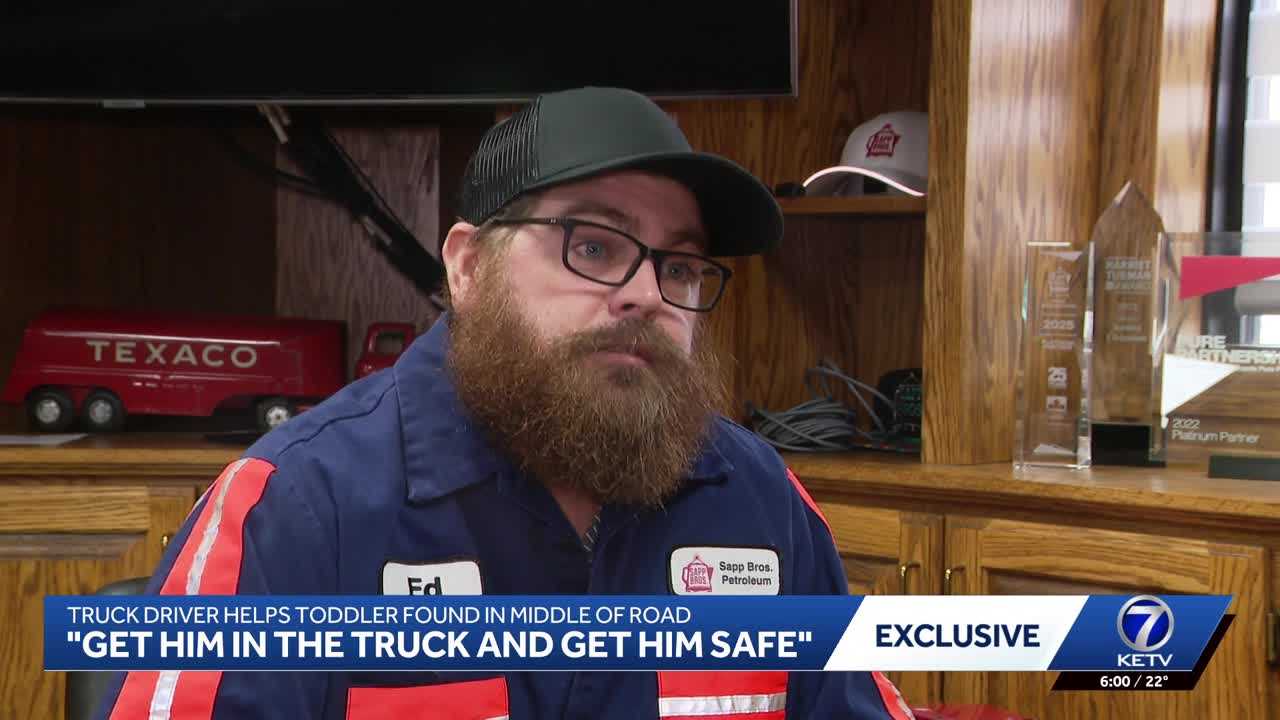 Local truck driver helps toddler found in middle of road