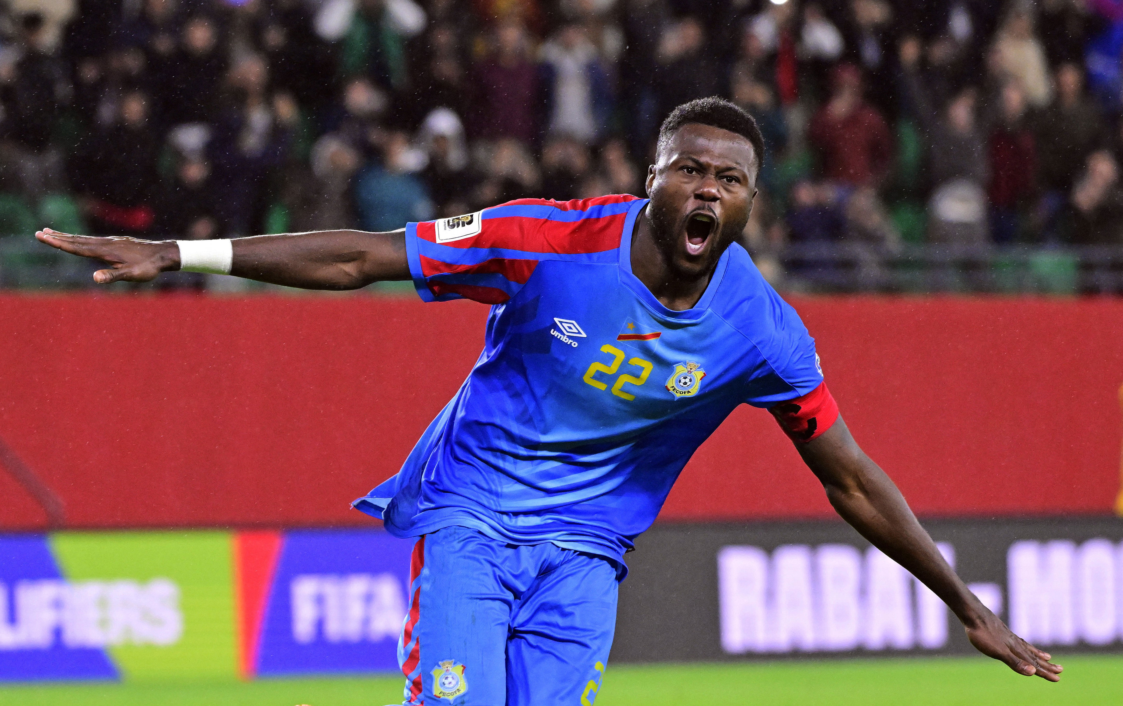 Chancel Mbemba celebrates the penalty that knocked out Nigeria from World Cup contention - the Democratic Republic of Congo could be one of the teams to watch (REUTERS)