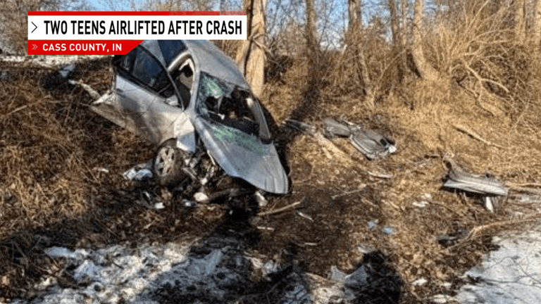 Two teens airlifted to hospital after car crash near Kokomo