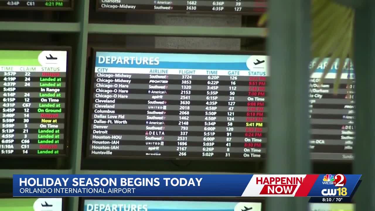 Orlando International Airport anticipates record winter holiday travel ...