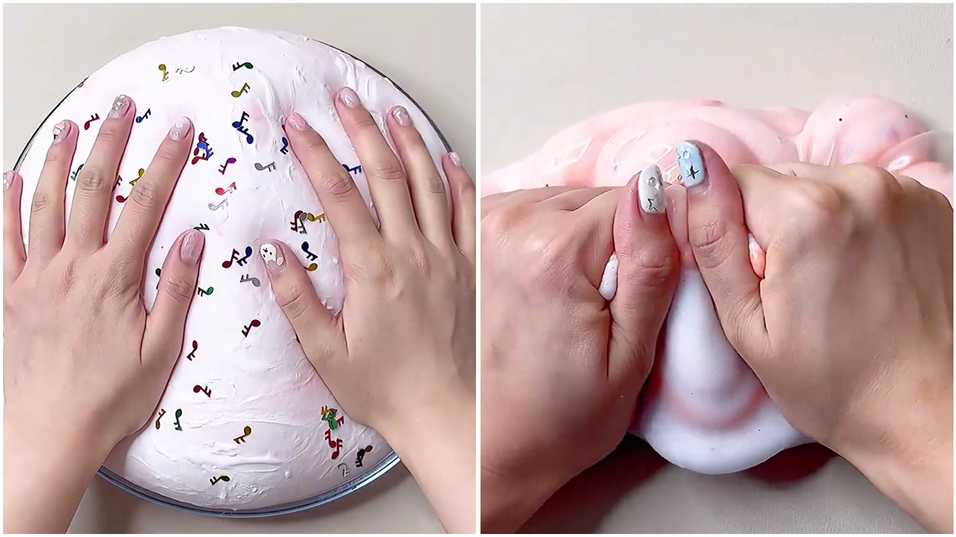 Fluffy and glossy slime texture ASMR