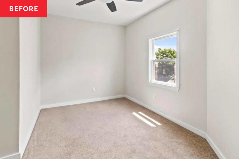 See how a stager used a canopy bed to make this small bedroom look 2x ...