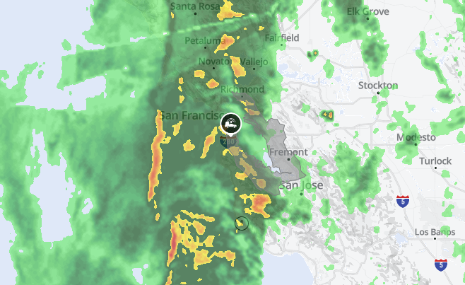 Use interactive radar to track the Bay Area storm
