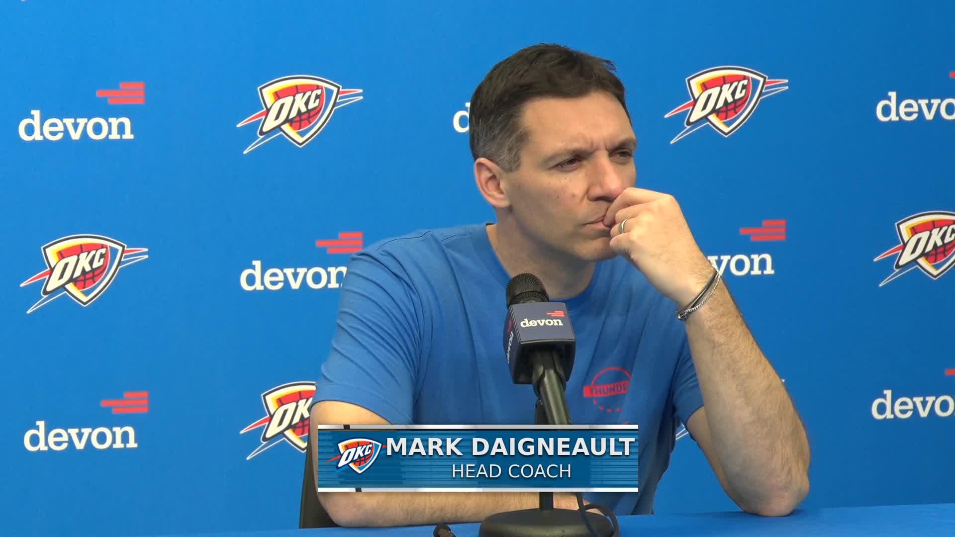 OKC 122, LAC 101: Thunder coach Mark Daigneault postgame media availability