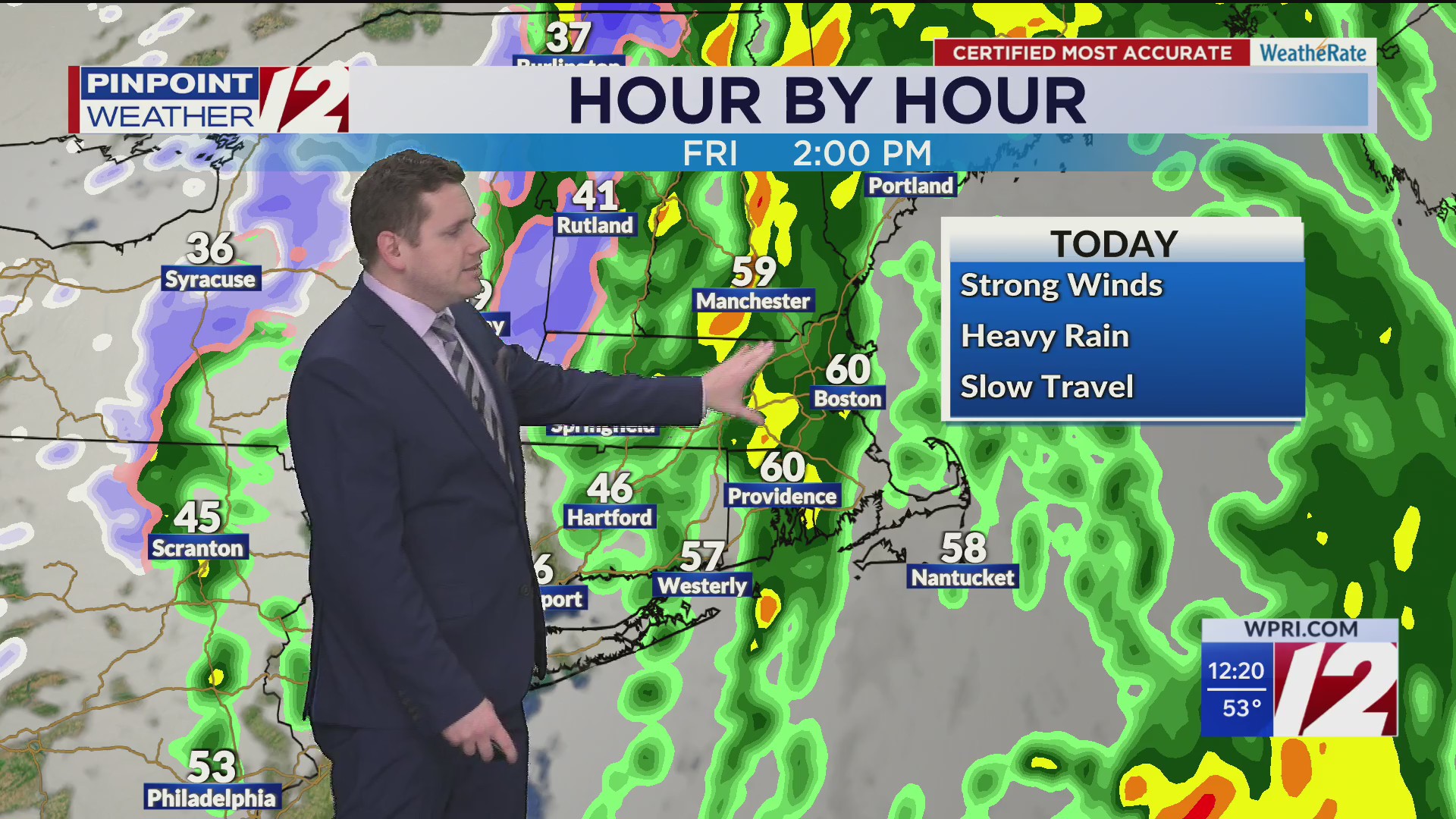 WPRI 12 weather forecast 12/19/25: Strong wind gusts continue this ...
