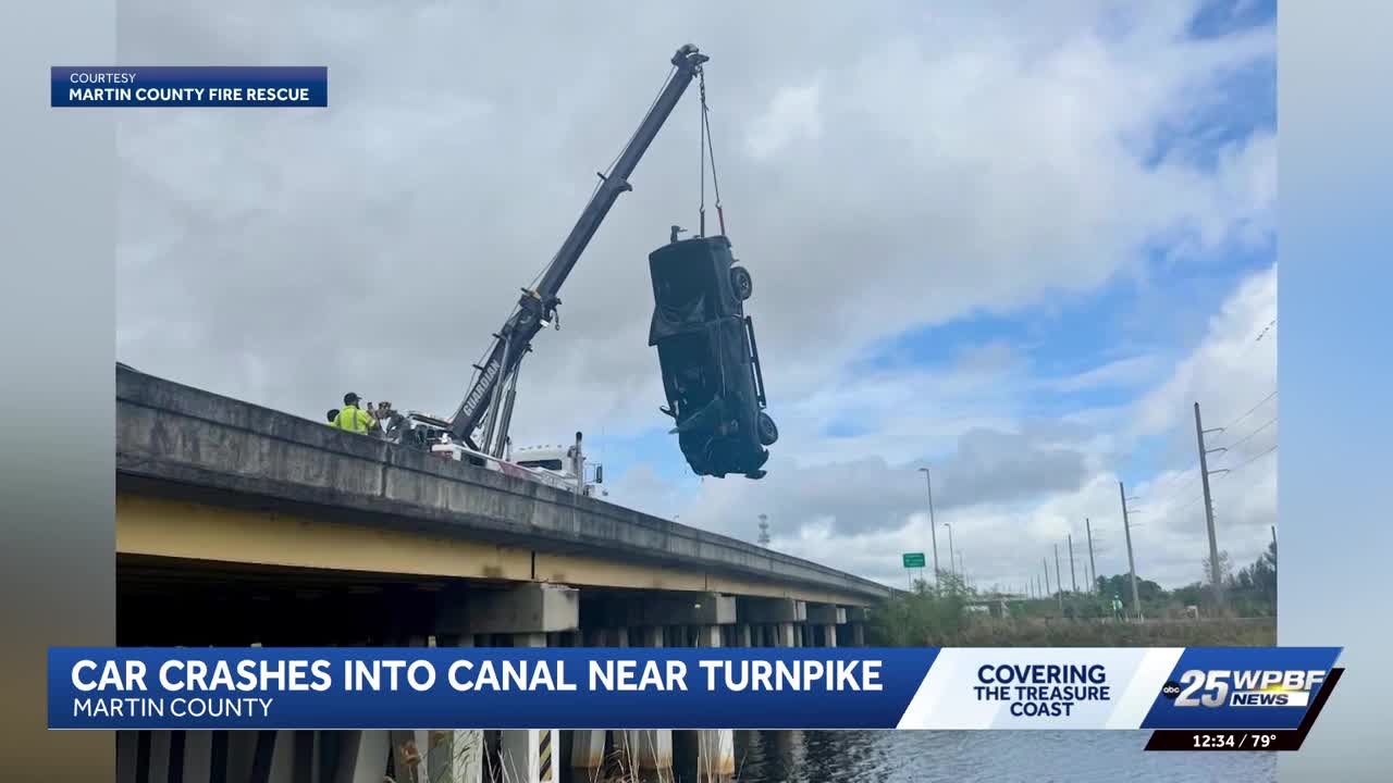Car found submerged in canal near Palm City