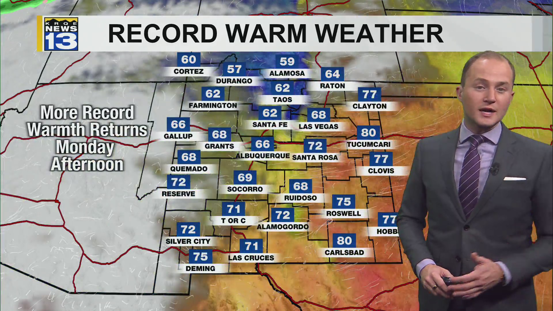 Unseasonably warm weather will continue through Christmas