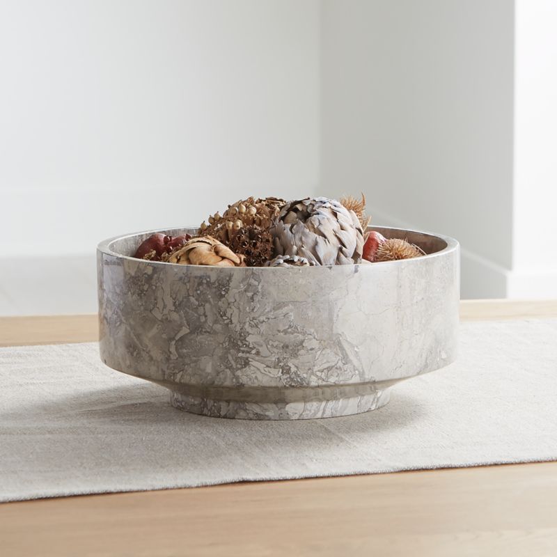 Flint Grey Marble Bowl 9.5