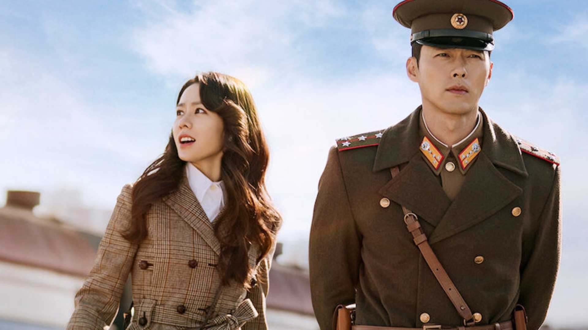 Yoon Se-ri (Son Ye-jin) and Ri Jeong-hyeok (Hyun Bin) in the K-drama Crash Landing On You.