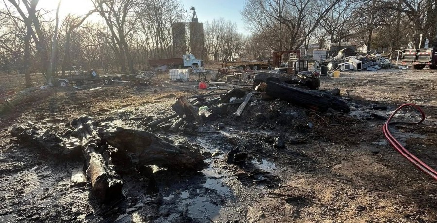 High winds reignite two-week-old brush pile fire in Cowley County
