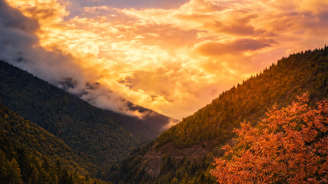A magical evening in the mountains