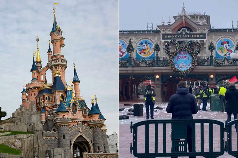 Disneyland Paris covered in trash as workers stage protest banging on ...