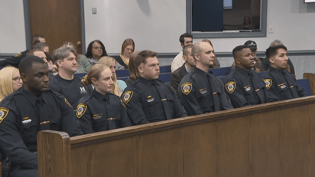 Family and city leaders celebrate as six new officers take oath to ...