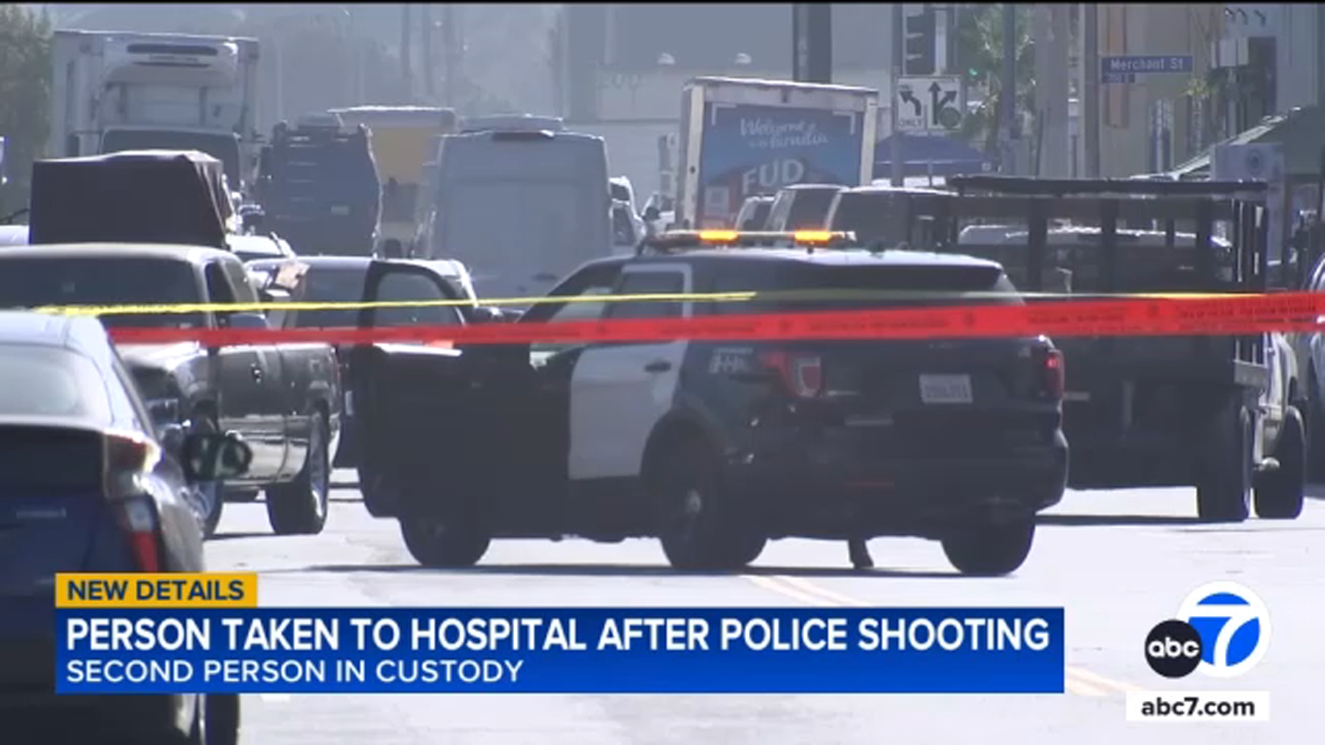 Suspect in reportedly stolen car shot by police in DTLA after reaching ...