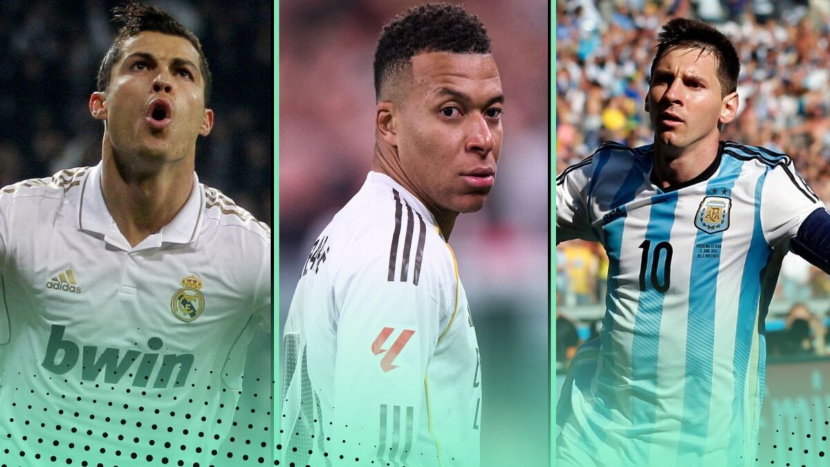 Comparando el récord de carrera de Kylian Mbappé a los 27 años con el de Lionel Messi y Cristiano Ronaldo