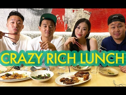 Eating Chinese food with Crazy Rich Asians cast