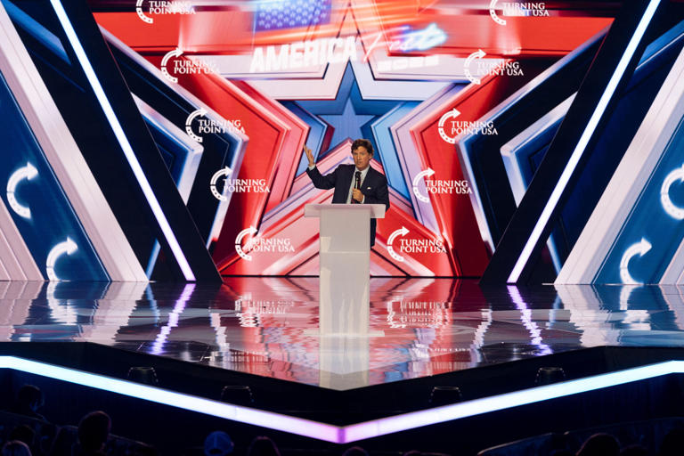 Carlson at Turning Point USA’s event Thursday in Phoenix.