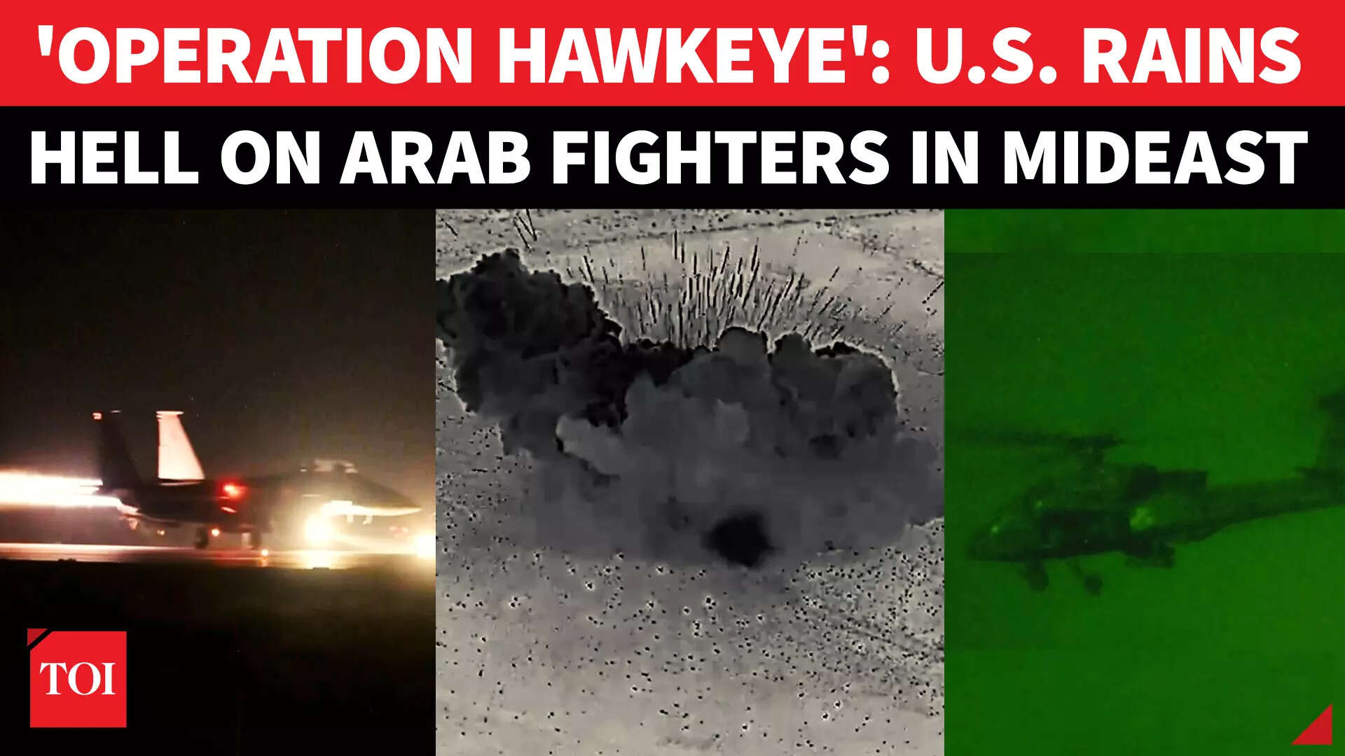 US bombards Arab nation; 100 bombs dropped on 70 'enemy' targets ...