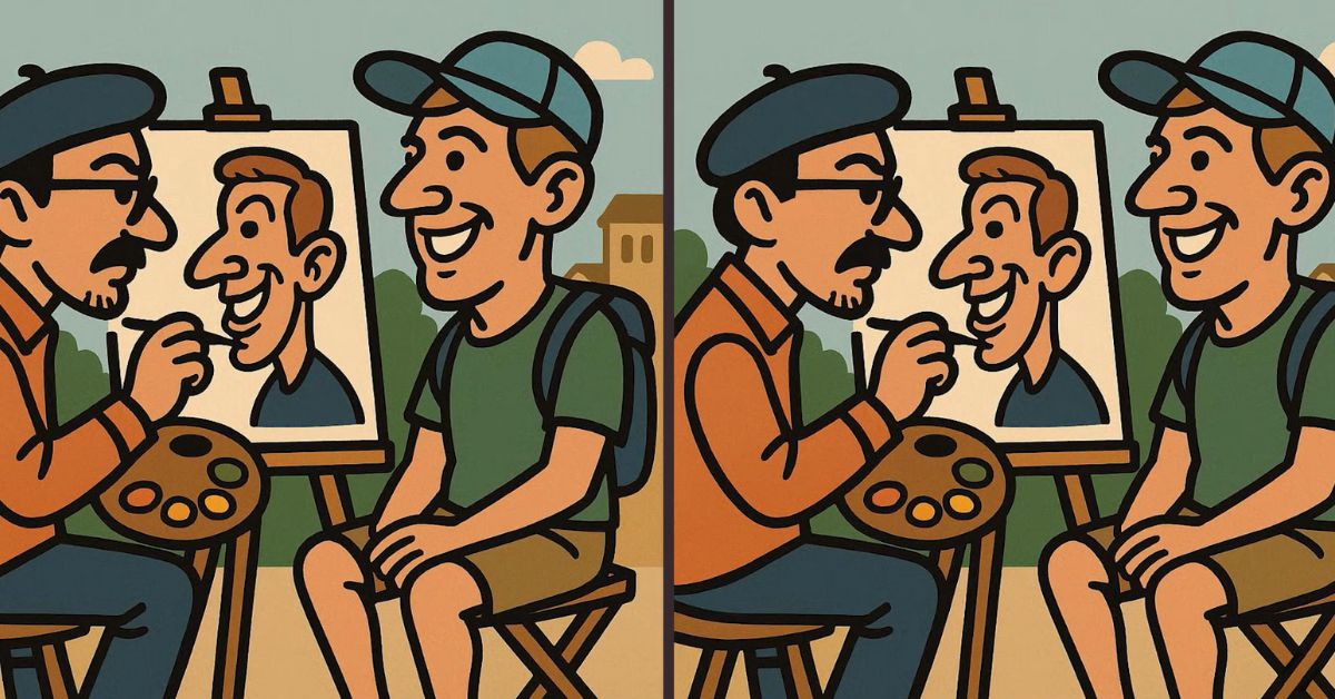 Spot the 3 differences in man making a portrait painting beat the 31 ...