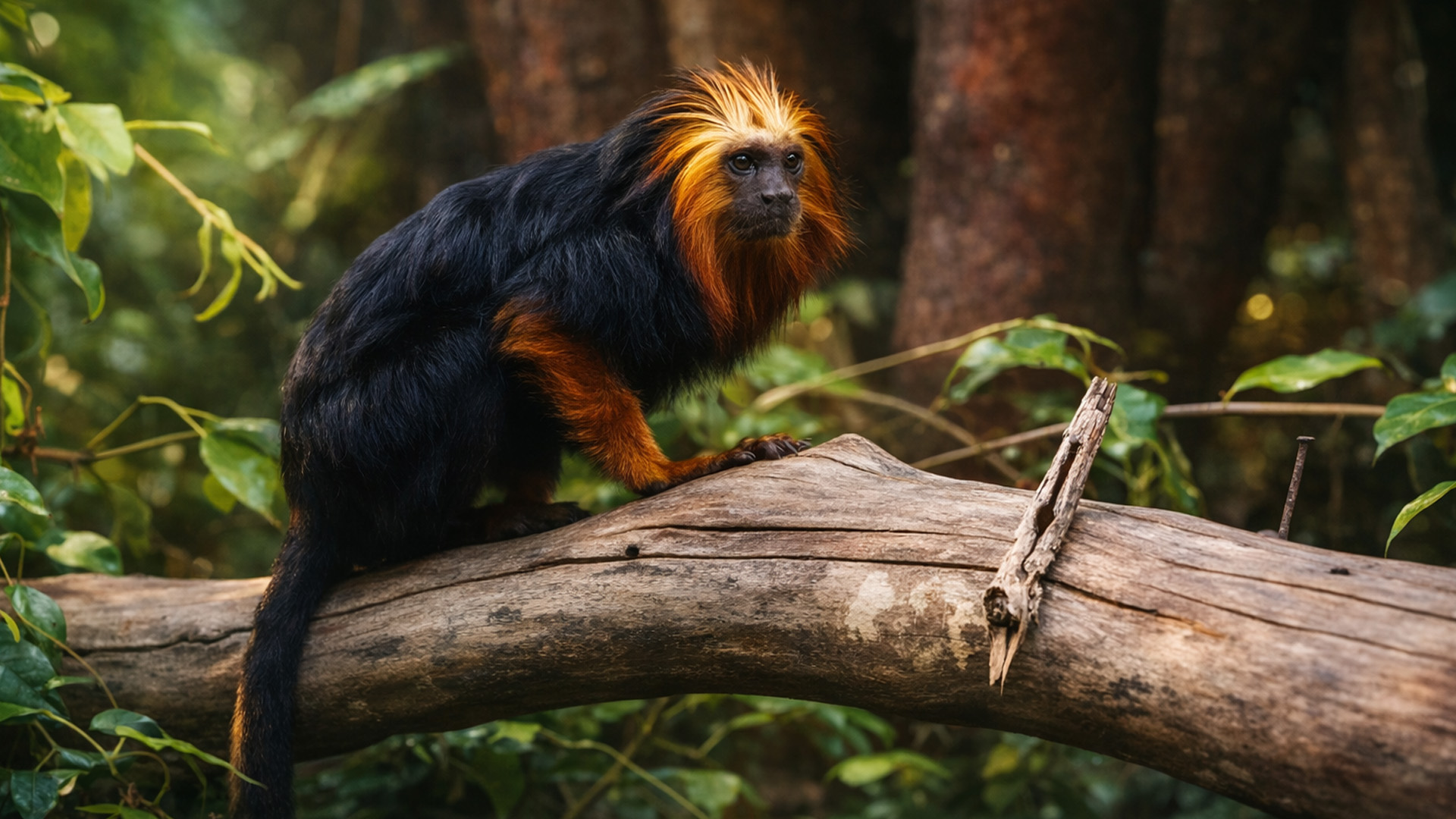 ¿Este mono parece un león en miniatura?
