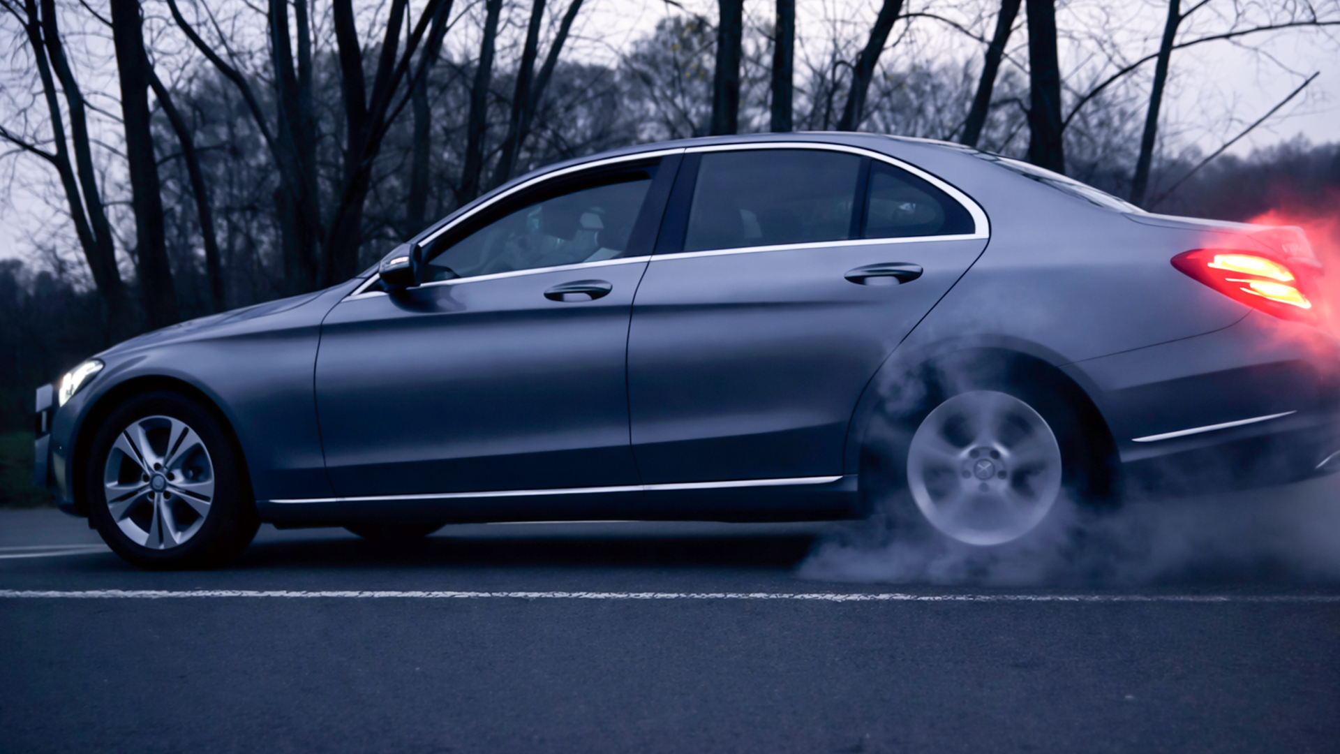 Burnout And Kickdown By Mercedes C220 Cdi