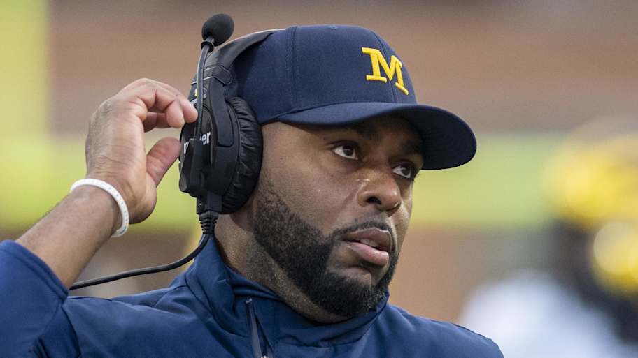 Nov 22, 2025; College Park, Maryland, USA; Michigan Wolverines head coach Sherrone Moore on the sidelines during the first quarter against the Maryland Terrapins at SECU Stadium. Mandatory Credit: Tommy Gilligan-Imagn Images | Tommy Gilligan-Imagn Images
