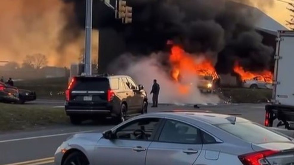 Video | Police chase ends in fiery crash in Lancaster County: dispatch